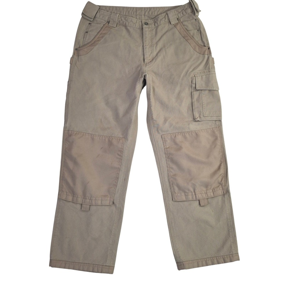 Duluth Trading DT Pro Double Knee Work Pants Mens 40x32* Khaki Cotton Canvas